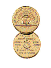 Product: AA Gold Plated 1 Year Medallion