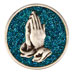 Product: Praying Hands Glitter Painted Medallion