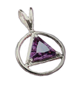 Product: Large Amethyst Recovery Sterling Silver Necklace Pendant