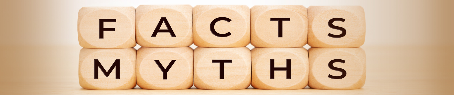Wood blocks spelling out facts myths